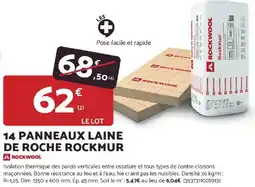 Bricomarché 14 panneaux laine de roche rockmur offre