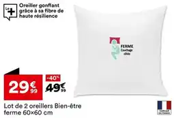 BUT Lot de 2 oreillers Bien-être ferme offre