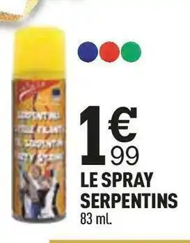 Centrakor Le spray serpentins offre