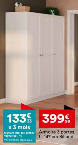 BUT Armoire 3 portes Billund offre