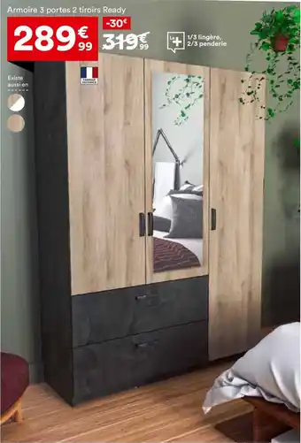 BUT Armoire 3 portes 2 tiroirs Ready offre