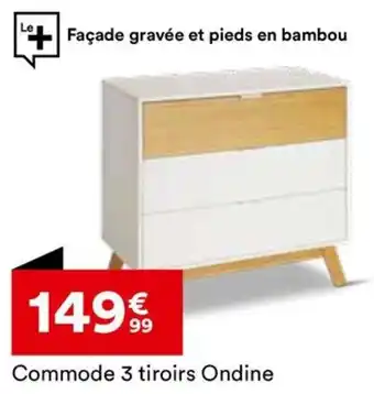 BUT Commode 3 tiroirs Ondine offre