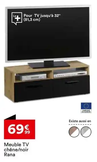 BUT Meuble TV chêne / noir Rana offre