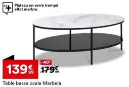 BUT Table basse ovale Marbela offre