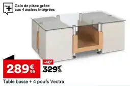 BUT Table basse + 4 poufs Vectra offre