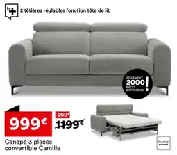 BUT Canapé 3 places convertible Camille offre