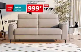 BUT Canapé 3 places convertible express Dreamy offre