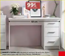 BUT BUREAU 3 TIROIRS LEO offre