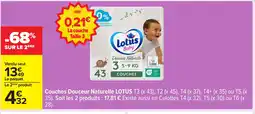 Carrefour LOTUS Couches Douceur Naturelle offre
