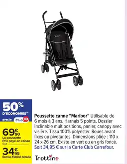 Carrefour Poussette canne Maribor offre