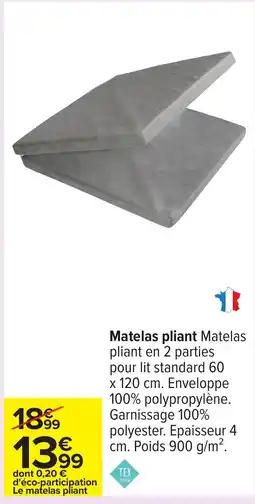 Carrefour Matelas pliant offre