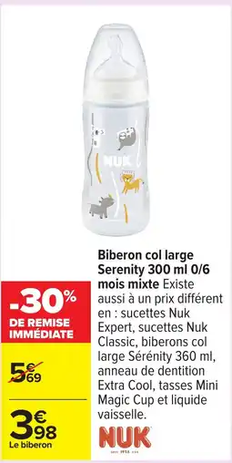Carrefour NUK Biberon col large Serenity offre
