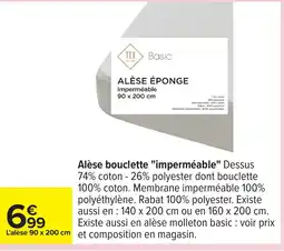 Carrefour Alèse bouclette offre