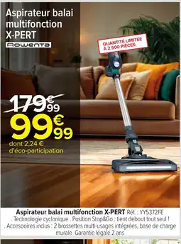 Carrefour ROWENTA Aspirateur balai multifonction offre