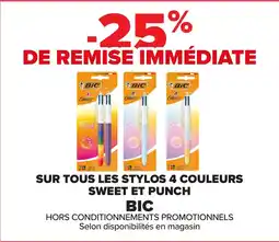 Carrefour BIC Sur tous les stylos 4 couleurs sweet et punch offre