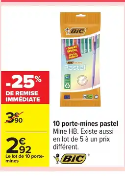 Carrefour BIC 10 porte-mines pastel offre