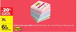 Carrefour POST-IT 6 blocs cube super Sticky offre