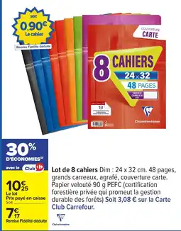 Carrefour Lot de 8 cahiers offre