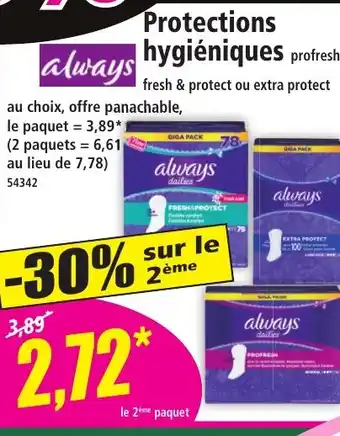 Norma ALWAYS Protections hygiéniques offre