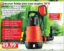 Norma EINHELL Pompe pour eaux usagées offre