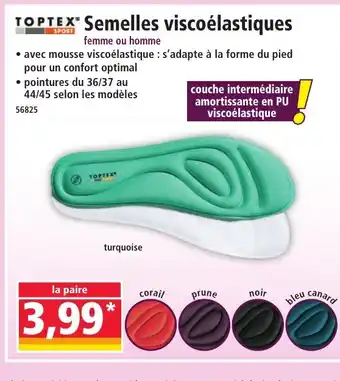 Norma TOPTEX Semelles viscoélastiques offre