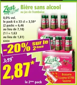 Norma ZEST Bière sans alcool offre