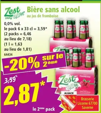 Norma ZEST Bière sans alcool offre