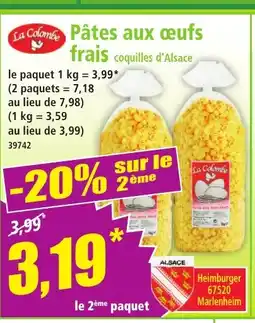 Norma Pâtes aux œufs frais offre