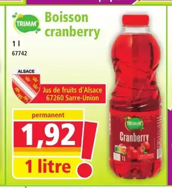Norma TRIMM Boisson cranberry offre
