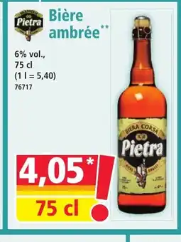 Norma PIETRA Bière ambrée offre