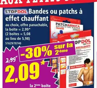 Norma STOPDOL Bandes ou patchs à effet chauffant offre
