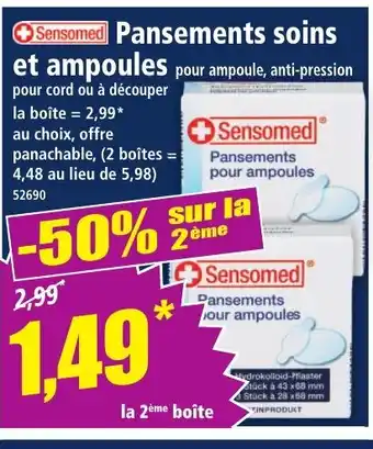 Norma SENSOMED Pansements soins et ampoules offre