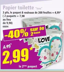 Norma LOVE Papier toilette offre