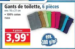 Norma Gants de toilette, 6 pièces offre