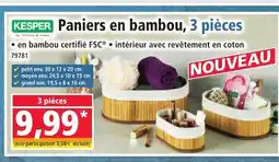 Norma KESPER Paniers en bambou, 3 pièces offre