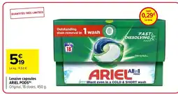 Carrefour ARIEL PODS Lessive capsules offre