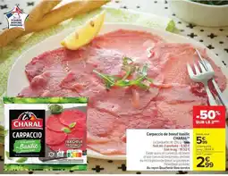 Carrefour Market Carpaccio de boeuf basilic CHARAL offre