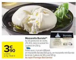 Carrefour Market Mozzarella Burrata offre
