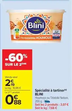 Carrefour Market Spécialité à tartiner BLINI offre