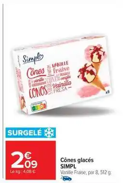 Carrefour Market Cônes glacés SIMPL offre