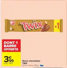 Carrefour Market Barres Chocolatées Twix offre