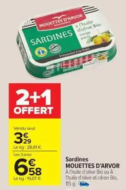 Carrefour Market SARDINES MOUETTES D'ARVOR offre