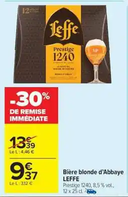 Carrefour Market Bière blonde d'Abbaye LEFFE offre