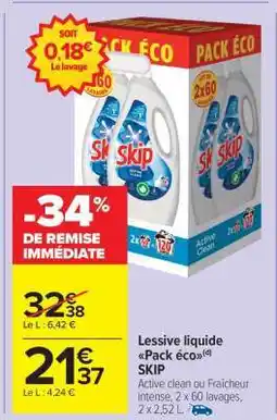 Carrefour Market Lessive liquide Pack éco SKIP offre