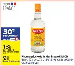 Carrefour Rhum agricole de la Martinique DILLON offre