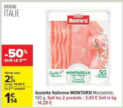 Carrefour Assiette Italienne MONTORSI Mortadelle offre