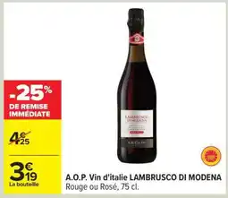 Carrefour A.O.P. Vin d'italie LAMBRUSCO DI MODENA offre