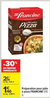 Carrefour Préparation pour pâte à pizza FRANCINE 510 g offre
