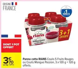Carrefour PANNA COTTA RIANS offre