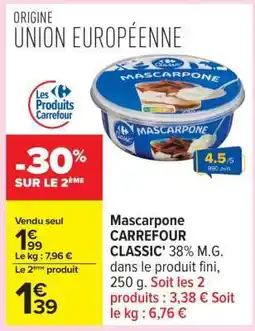 Carrefour Mascarpone CARREFOUR CLASSIC' offre
